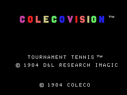 Tournament Tennis title screen for Colecovision